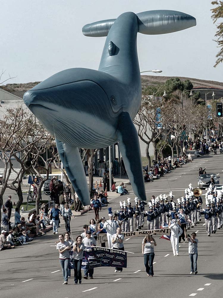 Giant whale balloon in the Dana Point Festival of Whales Parade